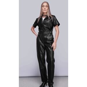 DEBBIE HARRY X WILDFANG HIGH WAISTED COVERALL Small Black NWT